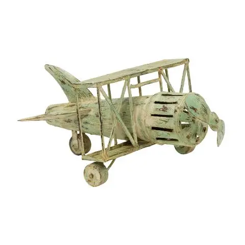 Imagen AVIONETA METALICA VINTAGE VERDE