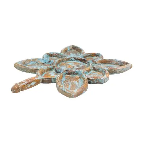 Imagen BANDEJA MADERA FLOR AZUL