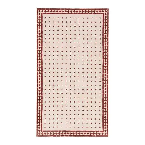 Imagen TABLERO MESA MOSAICO RECTANGULAR BLANCO / ROJO 160X90CM. 