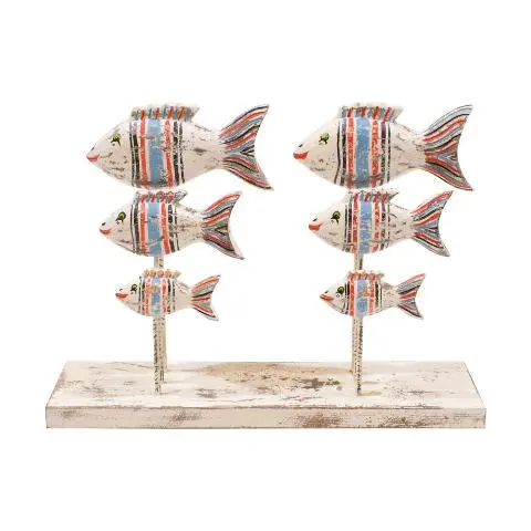 Imagen BANCO DE PECES MADERA POLICROMADO