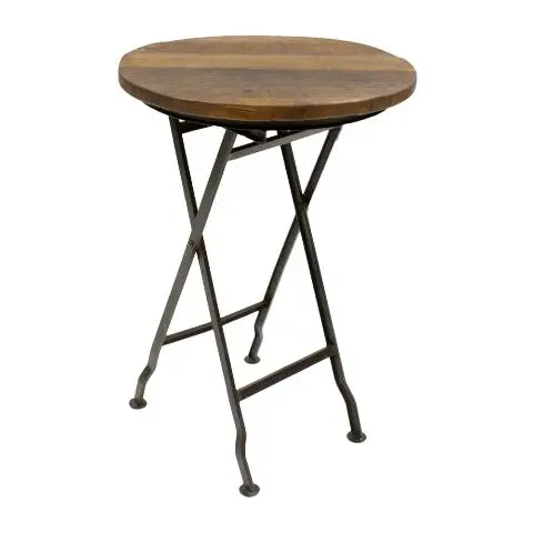 Imagen MESA VELADOR TABLERO TECA PATAS TIJERA