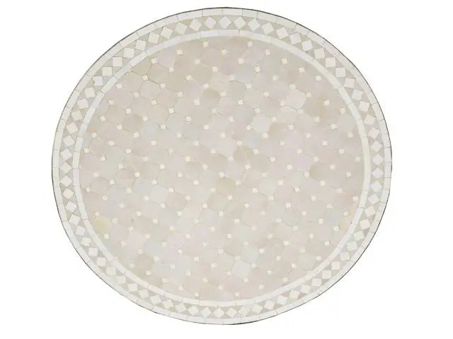 Imagen TABLERO MESA MOSAICO REDONDO GRIS / BLANCO 90CM DIAM