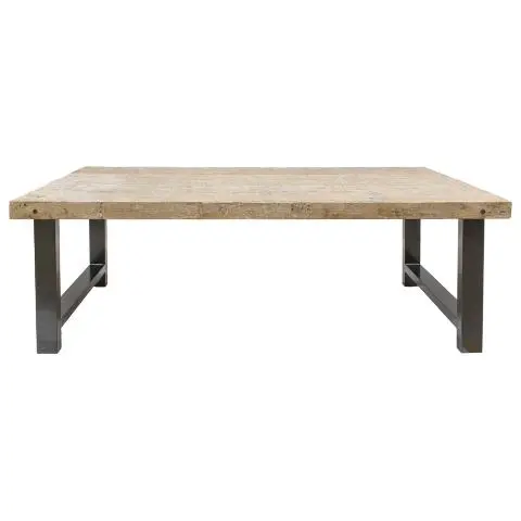 Imagen MESA COMEDOR MADERA RECUPERADA PATAS FORJA RESTOS BLANCOS