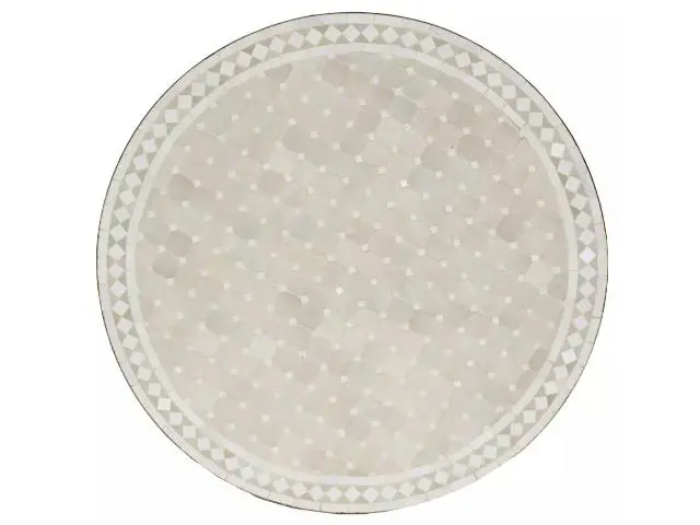 Imagen TABLERO MESA MOSAICO REDONDO GRIS / BLANCO 100CM DIAM.