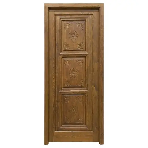 Imagen PUERTA ANTIGUA 1/H CUARTERONES TALLA FLOR