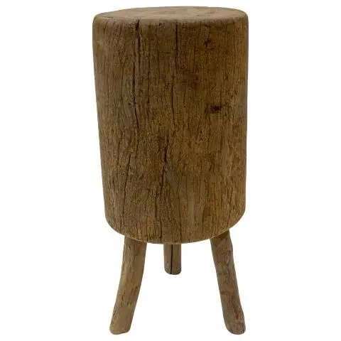 Imagen PEDESTAL CILINDRO ANTIGUO MADERA 3 PATAS