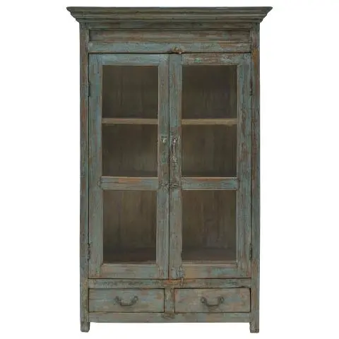 Imagen VITRINA ANTIGUA PATINA AZUL 2/H 2/C