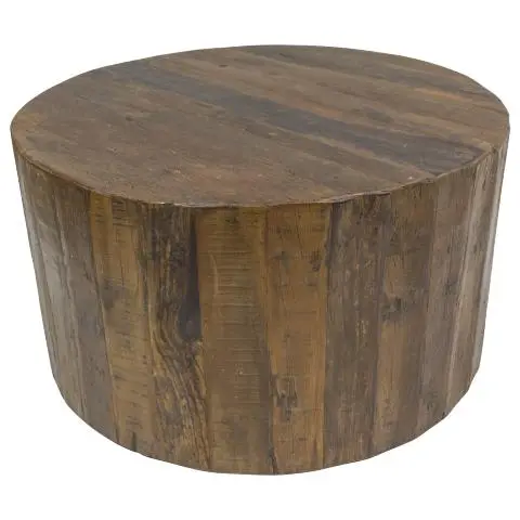 Imagen MESA CENTRO MADERA REDONDA RUEDAS