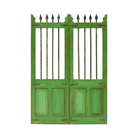 Imagen PUERTA CANCELA DE MADERA Y FORJA VERDE 147X100