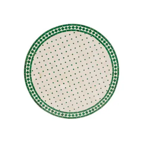 Imagen TABLERO MESA MOSAICO REDONDO BLANCO / VERDE 100CM DIAM