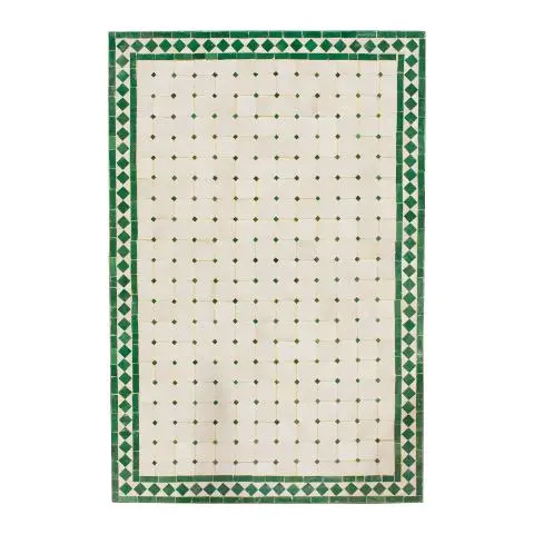 Imagen TABLERO MESA MOSAICO RECTANGULAR BLANCO / VERDE 120X80CM