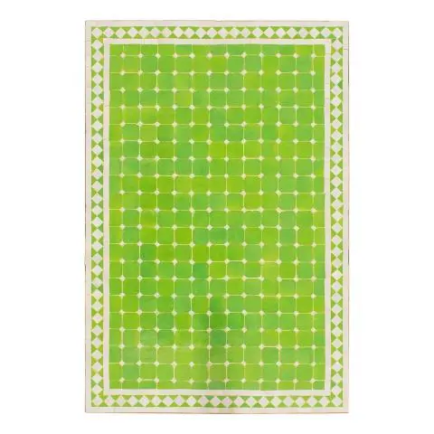 Imagen TABLERO MESA MOSAICO RECTANGULAR VERDE MANZANA / BLANCO 120X80CM