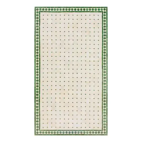 Imagen TABLERO MESA MOSAICO RECTANGULAR BLANCO / VERDE 160X90CM. 