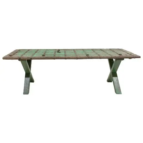 Imagen MESA COMEDOR PUERTA ATIGUA VERDE 245X80 CM