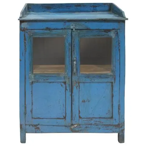 Imagen VITRINA 2/H ACRISTALADAS ESTANTE SUPERIOR AZUL 