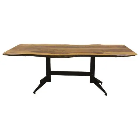 Imagen MESA TABLERO ENCINA PATAS FORJA 208X85X78CM