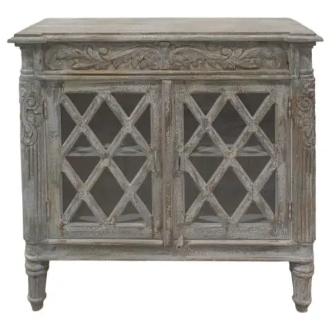 Imagen APARADOR ART DECO 2/P CRUCETAS FRONTAL TALLADO GRIS