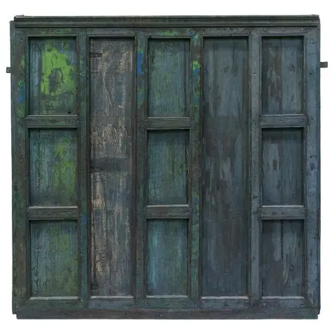 Imagen CABECERO PUERTA ANTIGUA AZUL