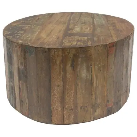 Imagen MESA CENTRO MADERA REDONDA RUEDAS