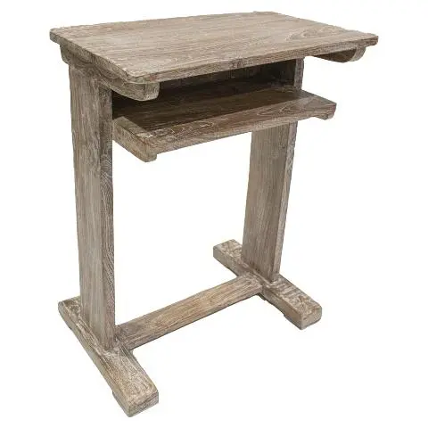 Imagen MESA AUXILIAR PUPITRE MADERA ANTIGUO PATINA BLANCA