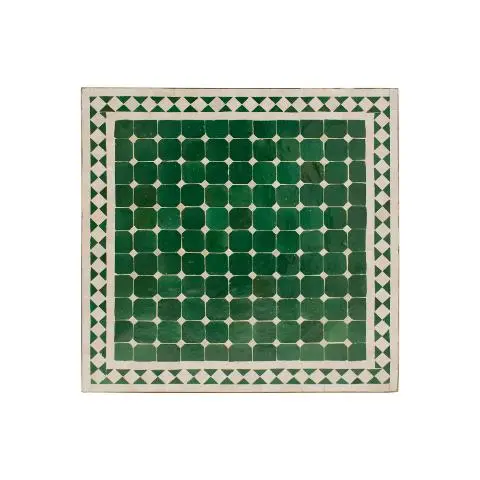 Imagen TABLERO MESA MOSAICO CUADRADO VERDE / BLANCO 70X70 CM