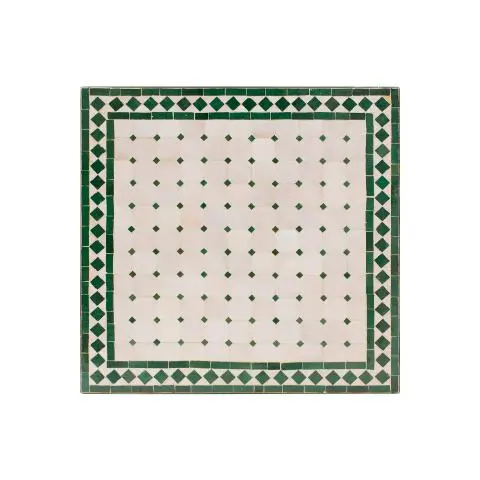 Imagen TABLERO MESA MOSAICO CUADRADO BLANCO / VERDE 70X70 CM