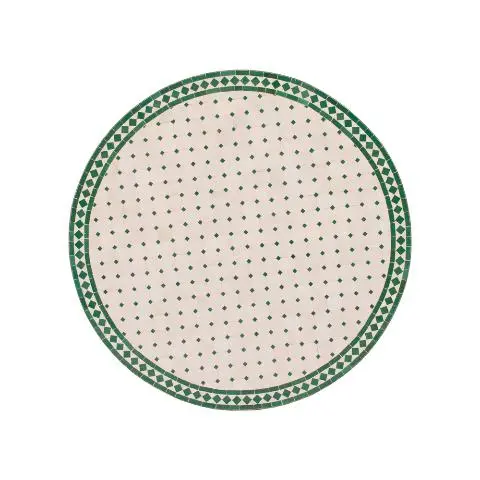 Imagen TABLERO MESA MOSAICO REDONDO BLANCO / VERDE 120CM DIAM