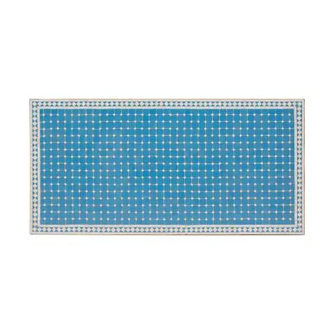 Imagen TABLERO MESA MOSAICO AZUL / BLANCO RECTANGULAR 200X100X3CM.